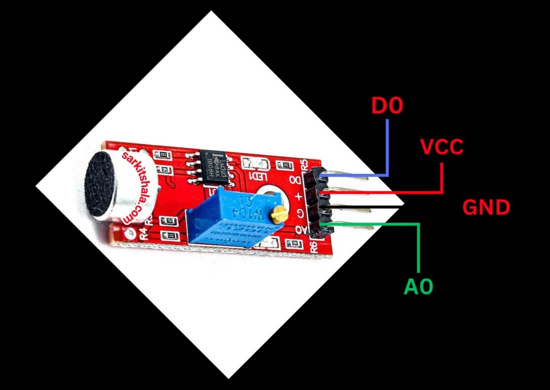 Interfacing Small Microphone Sound Detection Sensor Module with Arduino diagram