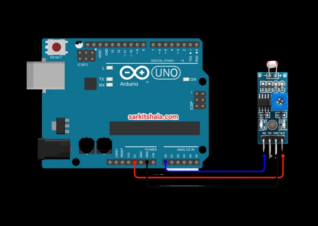 Arduino LDR Interface: Light Sensor Wiring & Code Guide circuit