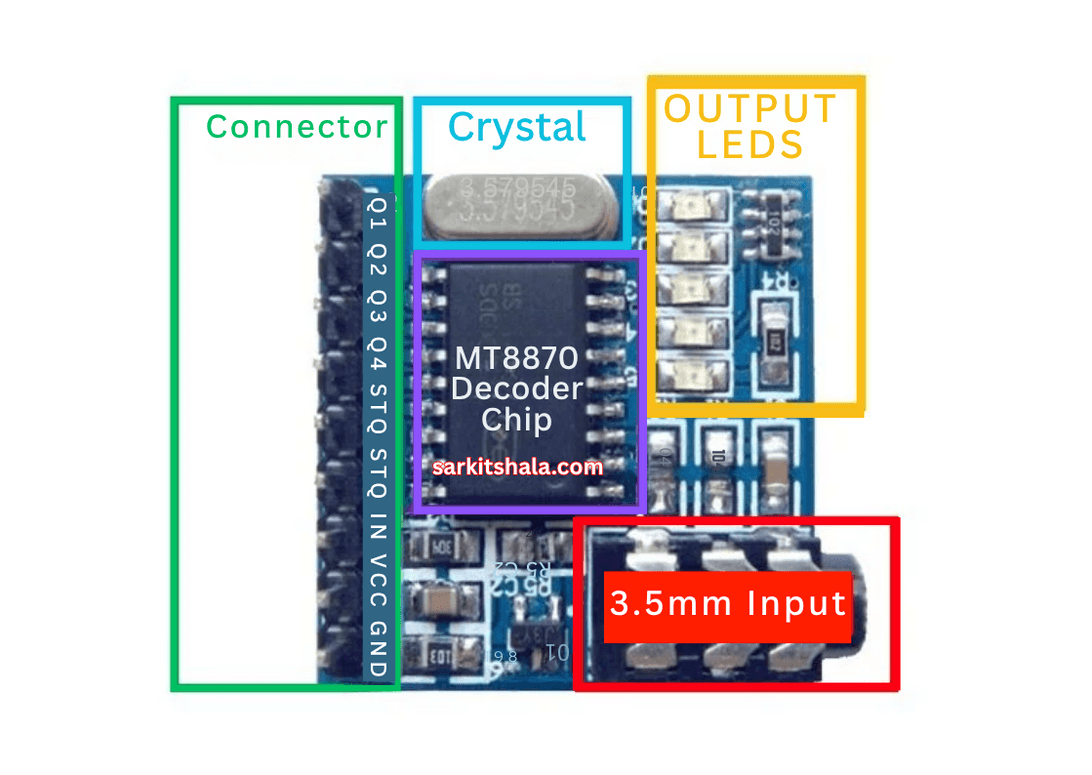 Interfacing DTMF Module with Arduino diagram