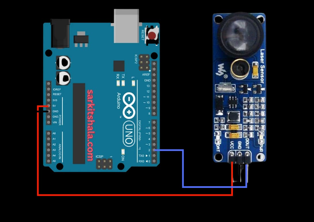 Interfacing Laser Sensor with Arduino circuit