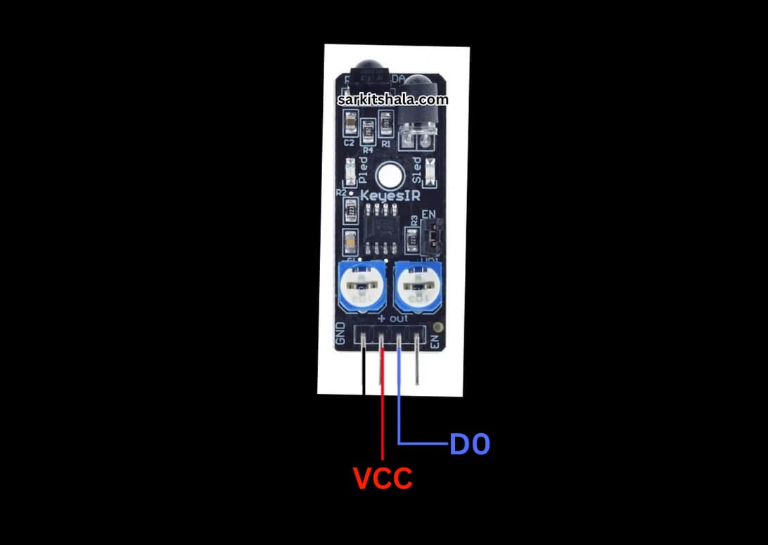 Interfacing Obstacle Avoidance Sensor with Arduino diagram